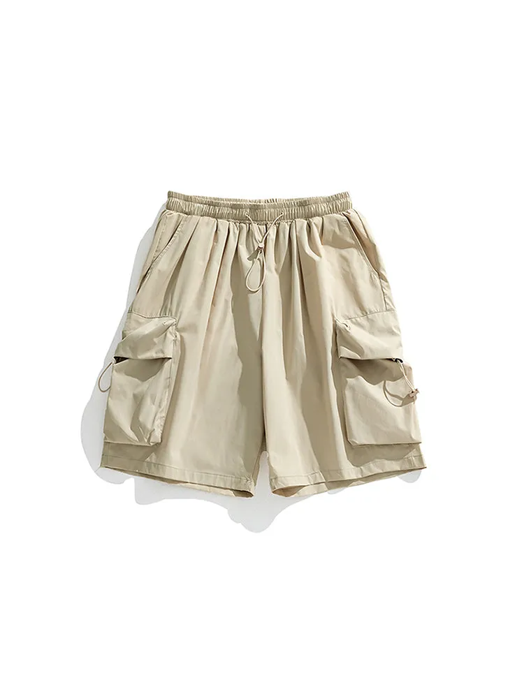 Men'S Casual Drawstring Cargo Shorts