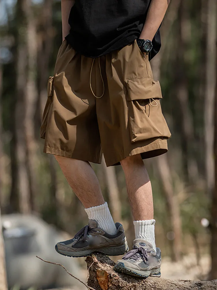 Men'S Casual Drawstring Cargo Shorts