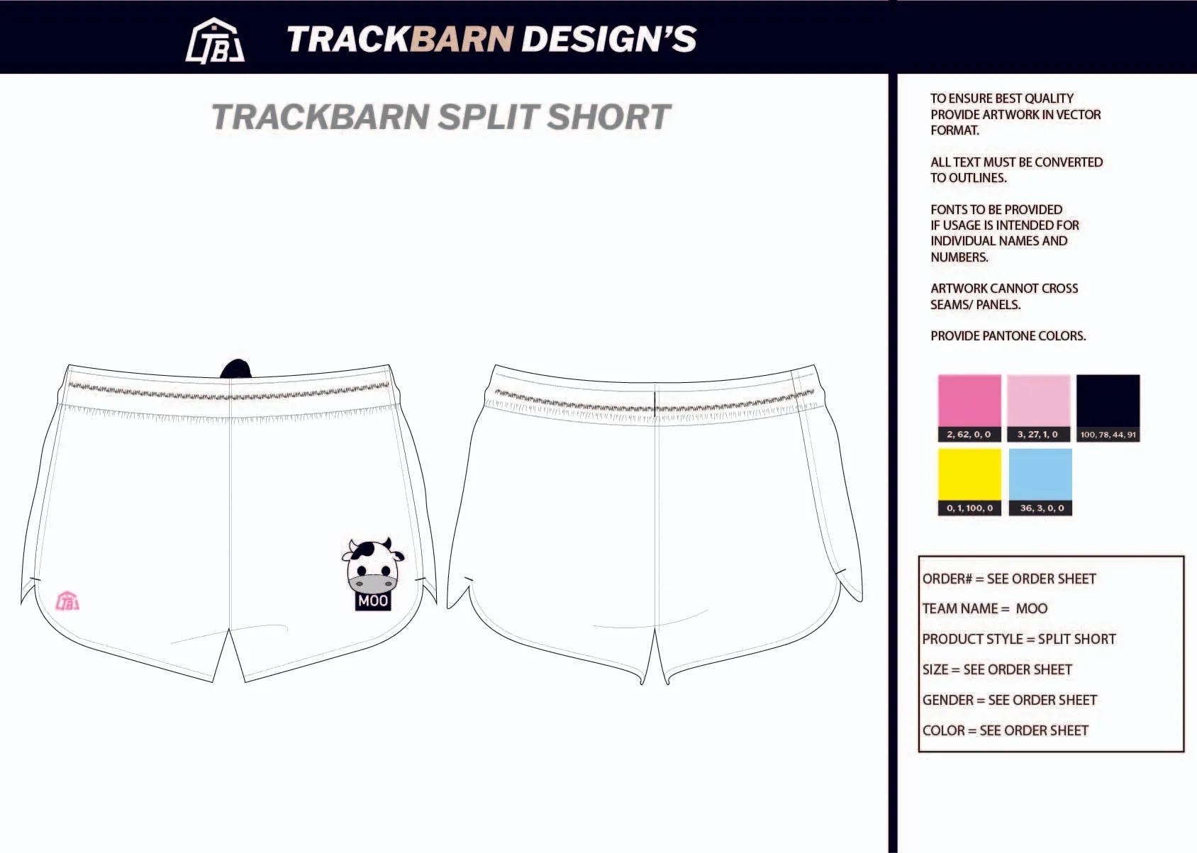 Moo-- Youth Split Track Short