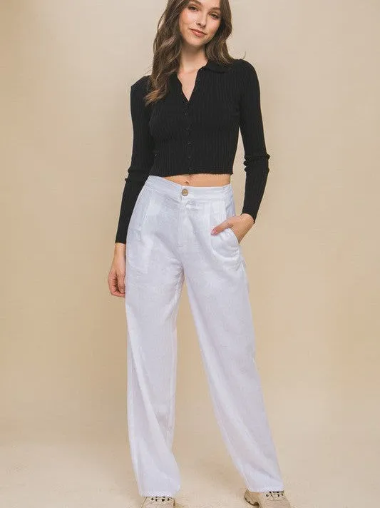 Never Wrong Front Creased Linen Pants