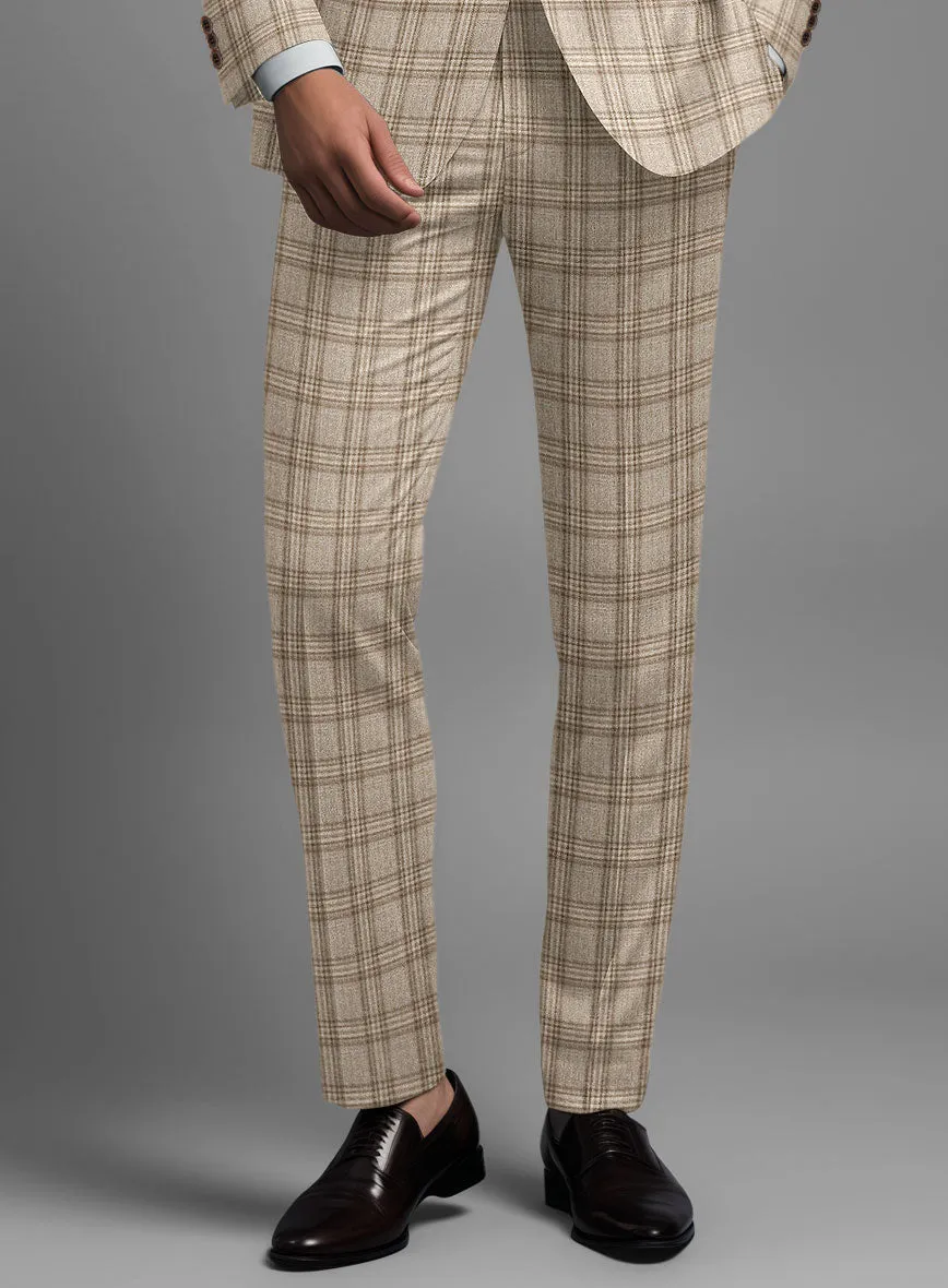 Noble Sofia Beige Wool Silk Linen Pants