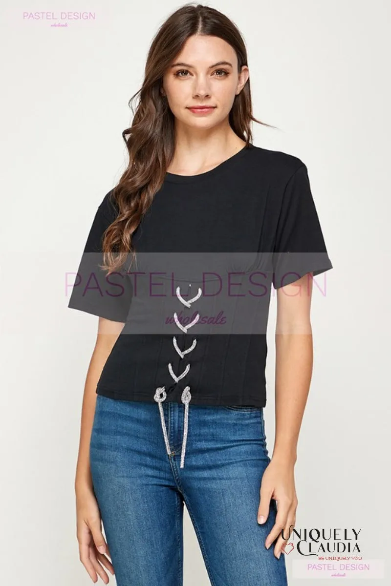 Pamela Embellished Corset Tee