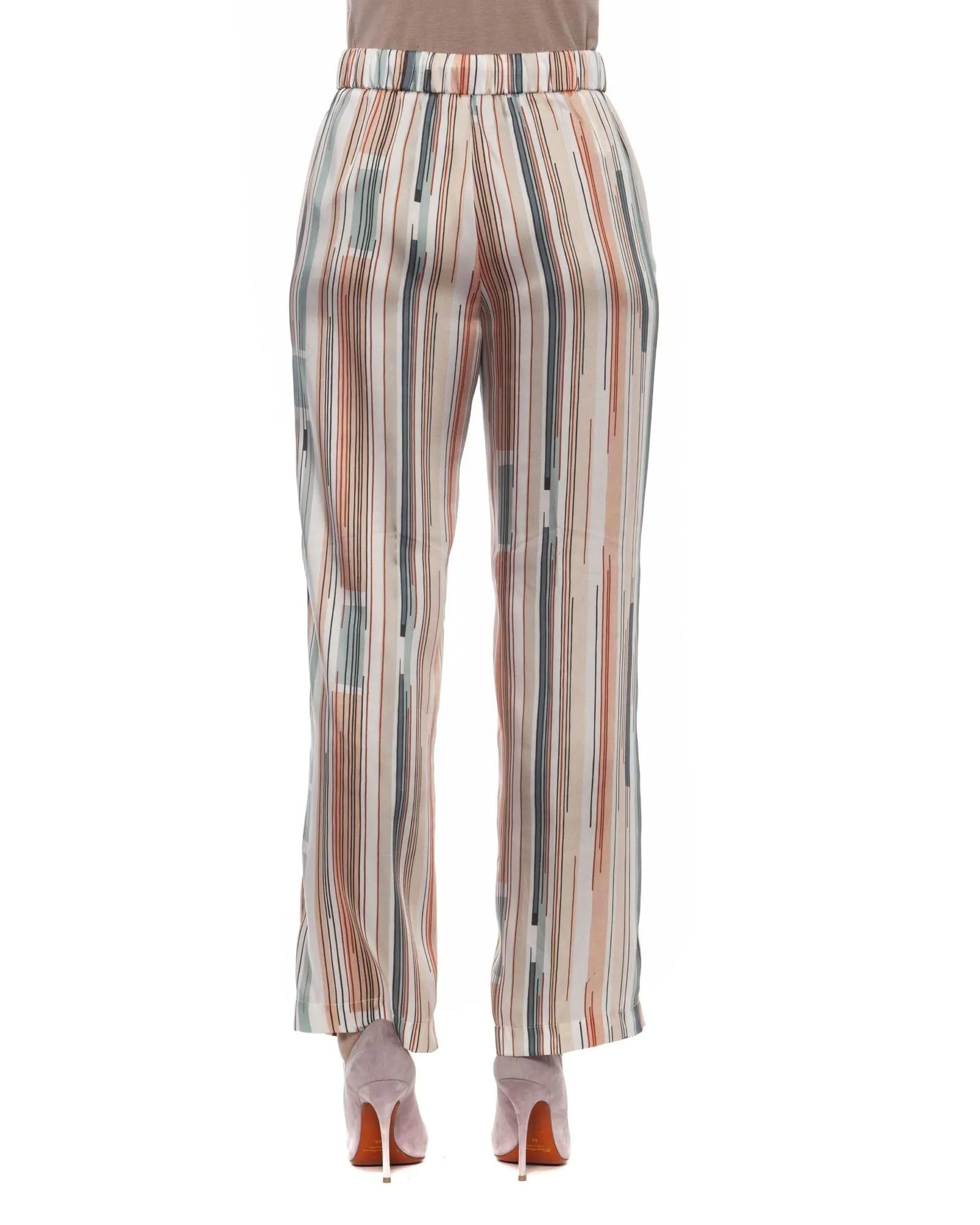 Peserico Women's Multicolor Striped Casual Pants