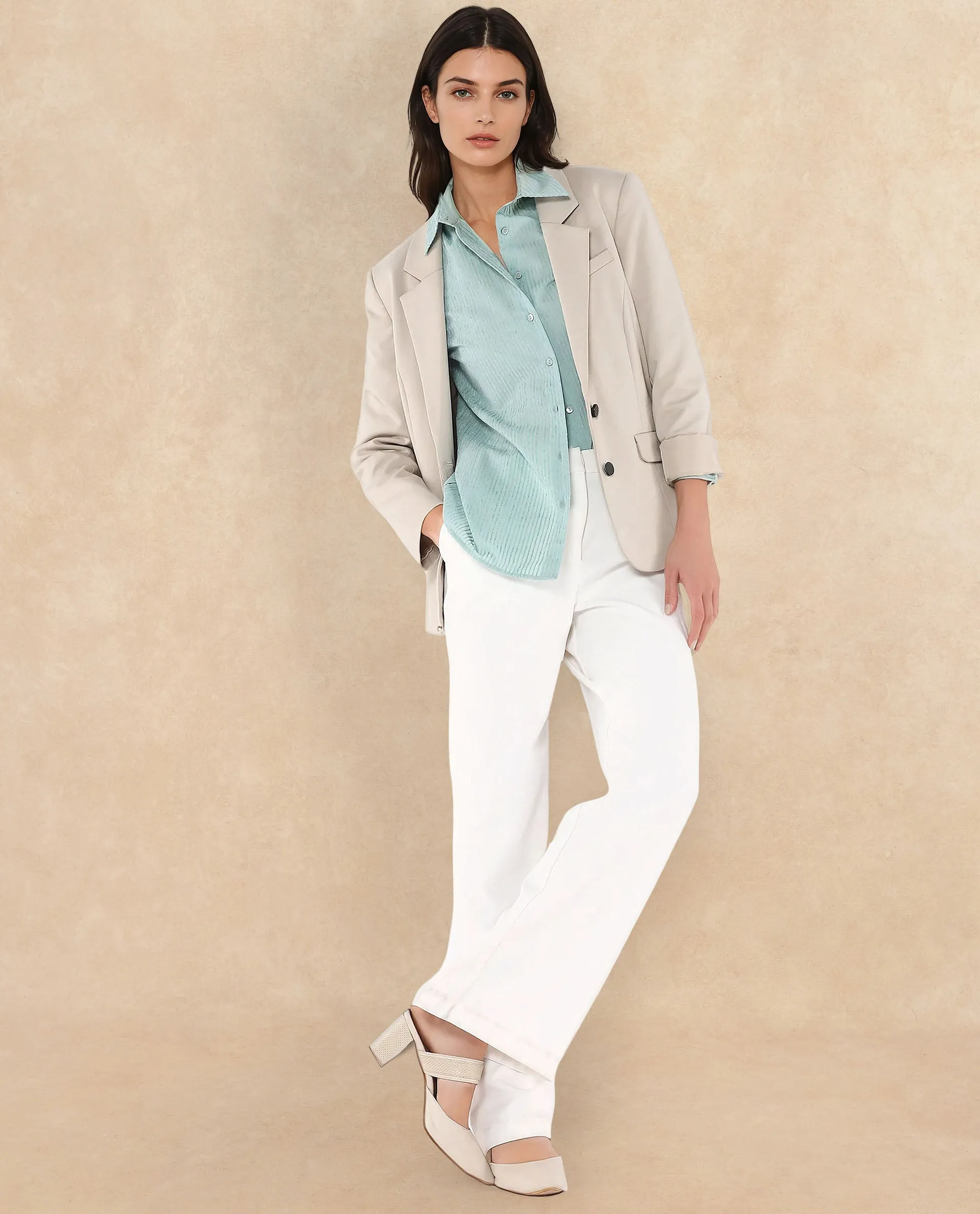 Rareism Women Cinthia Green Plain Shirt