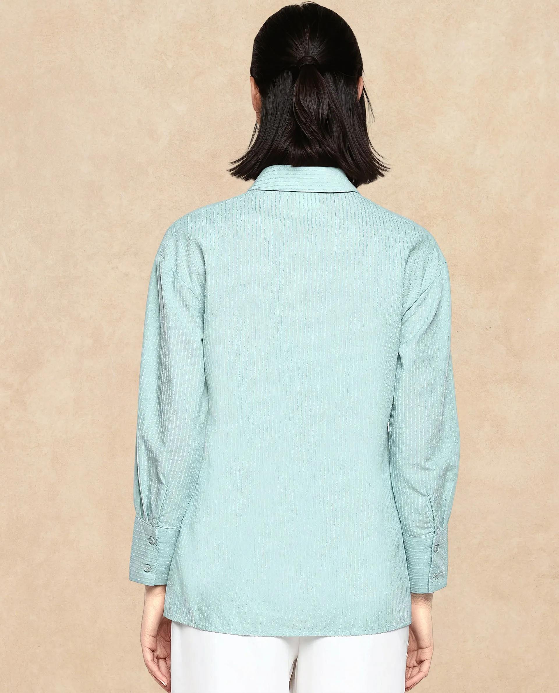 Rareism Women Cinthia Green Plain Shirt