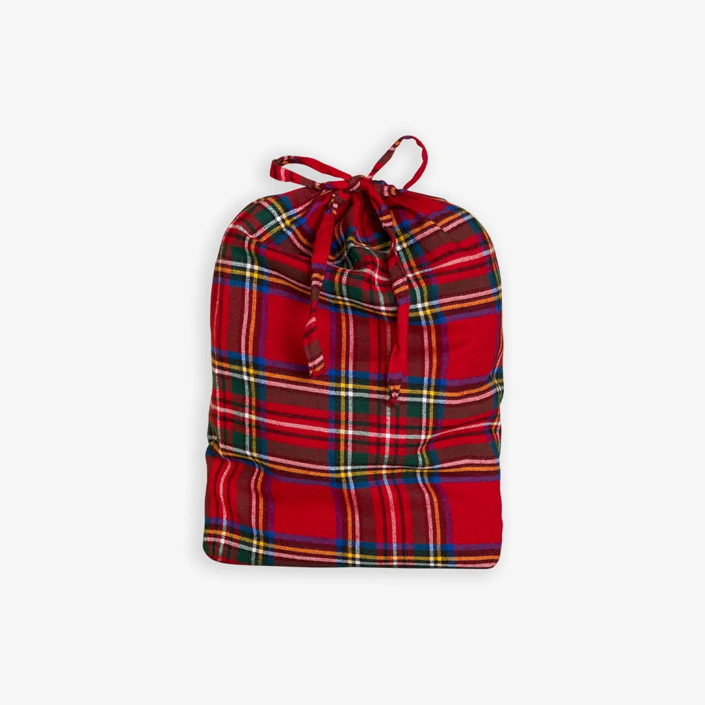 Red Tartan Plaid Women's Flannelette Luxe Pajama Set