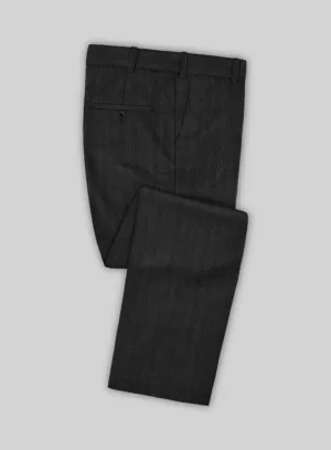 Scabal Londoner Emingo Stripe Charcoal Wool Pants