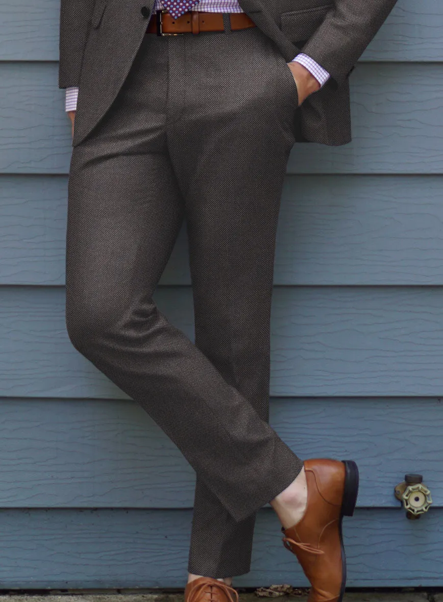 Scabal Tornado Twill Brown Wool Pants