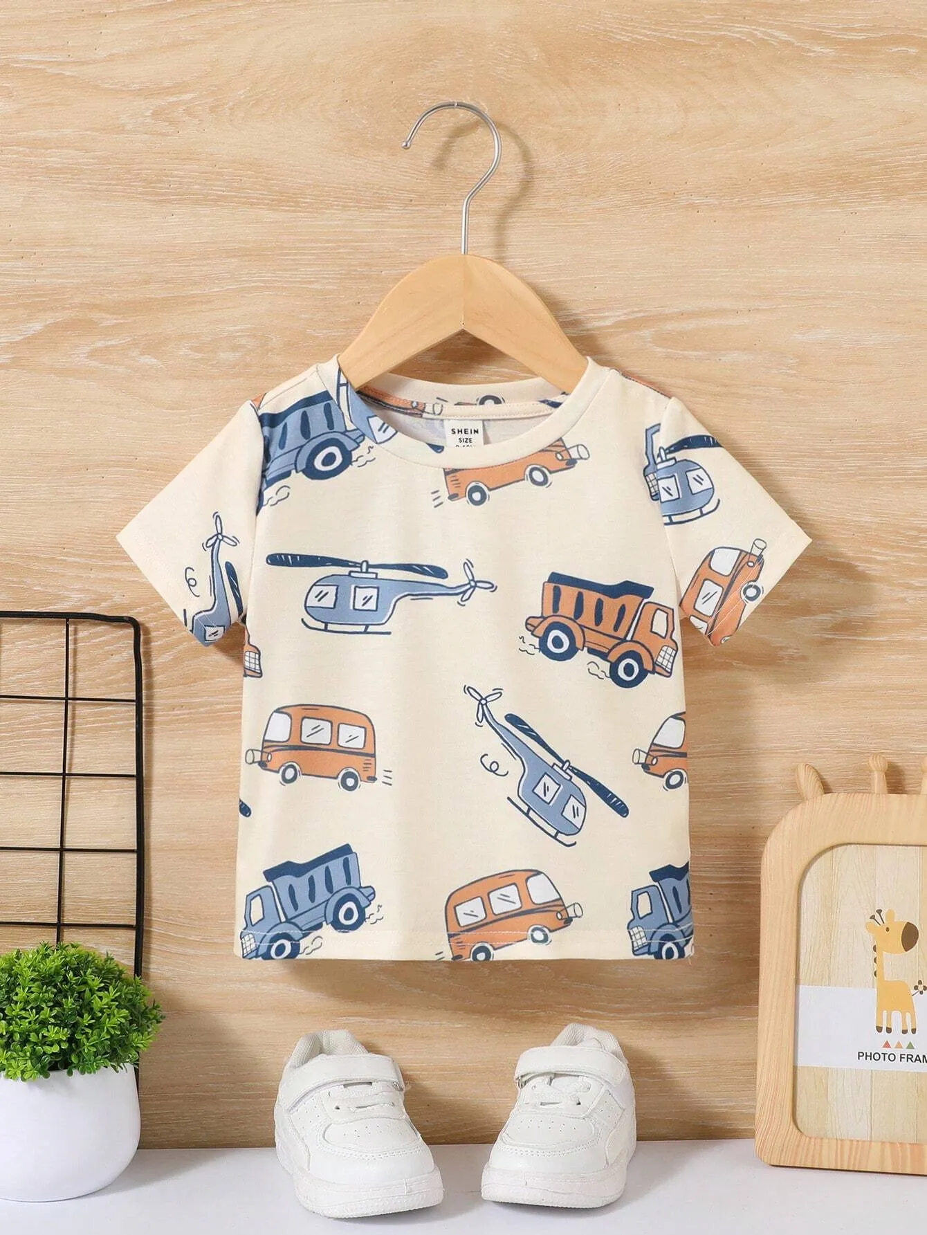 SHEIN Baby Boy Casual & Comfortable Car Pattern Top