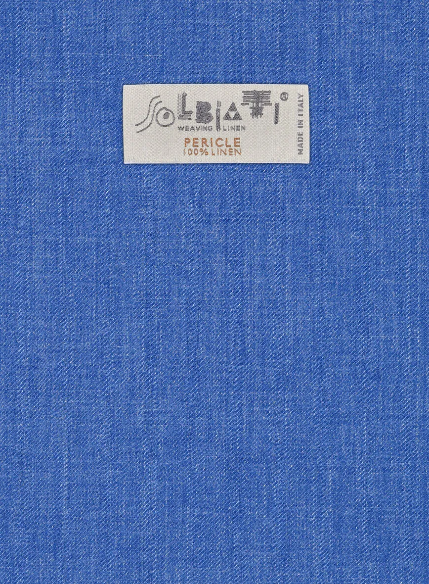 Solbiati Pericle Bright Blue Linen Pants