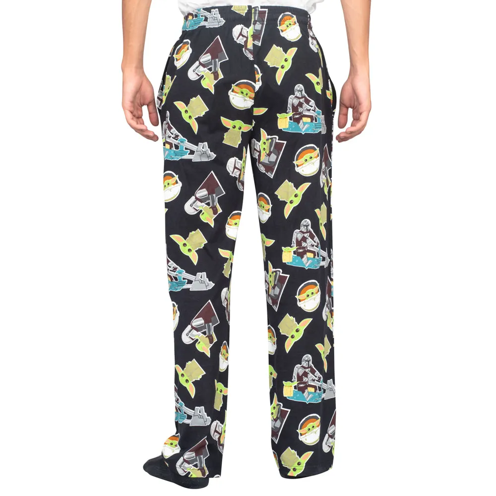 Star Wars The Mandalorian Baby Yoda Pajamas Black Lounge Pants