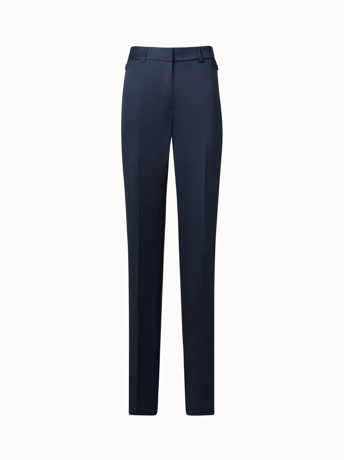 Straight Silk Gabardine Pants