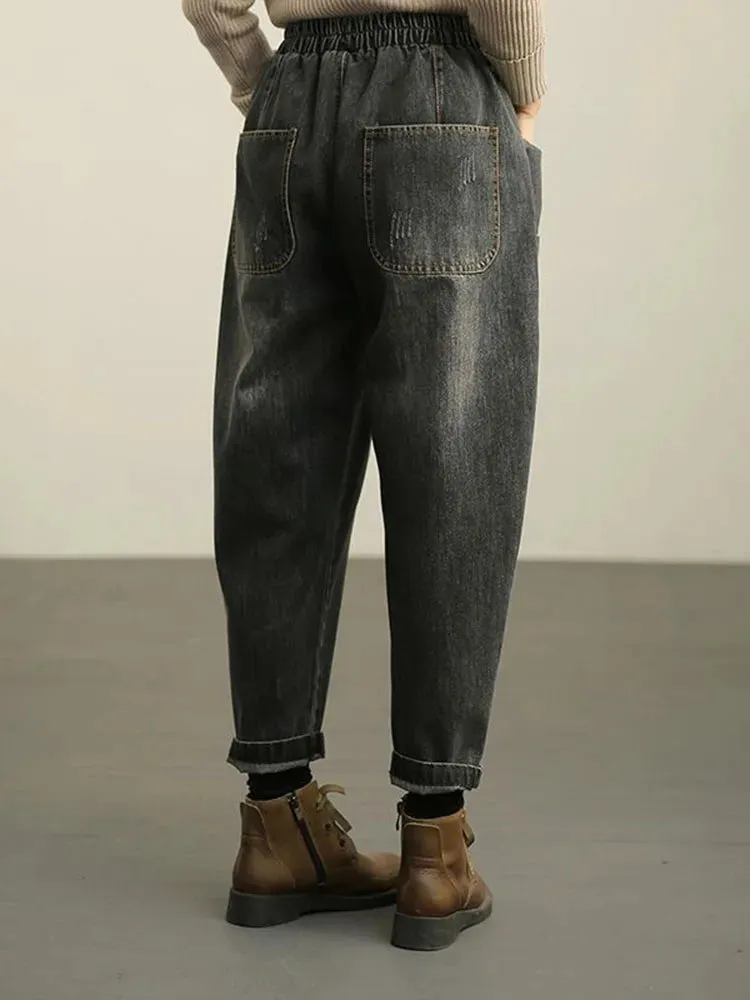 TEEK - Baggy Korean Waist Harem Jeans