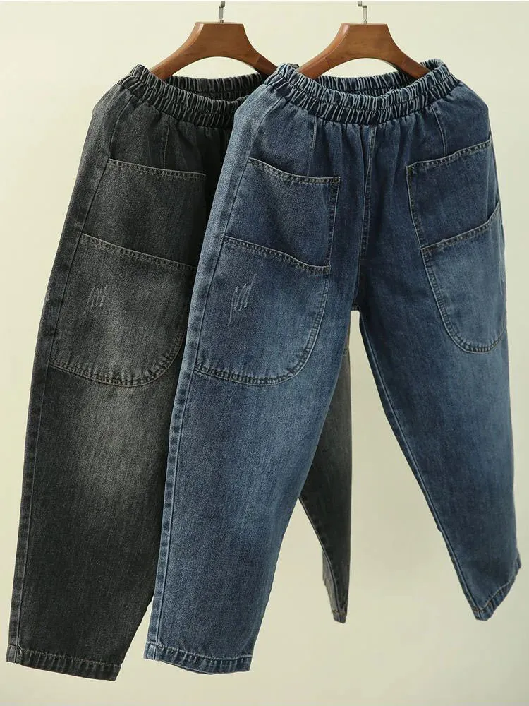 TEEK - Baggy Korean Waist Harem Jeans