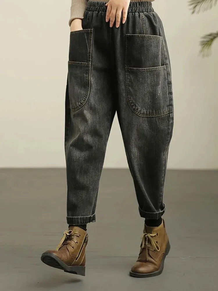 TEEK - Baggy Korean Waist Harem Jeans