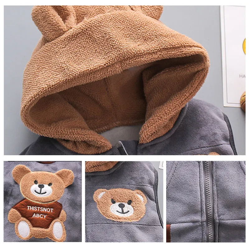 Winter 3 pieces hooded sweater suit For Kids