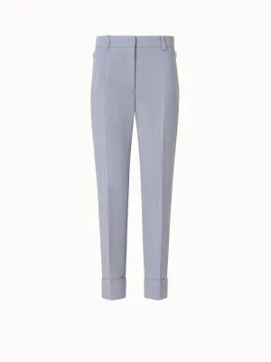 Wool Double-Face Cropped Tapered Pants