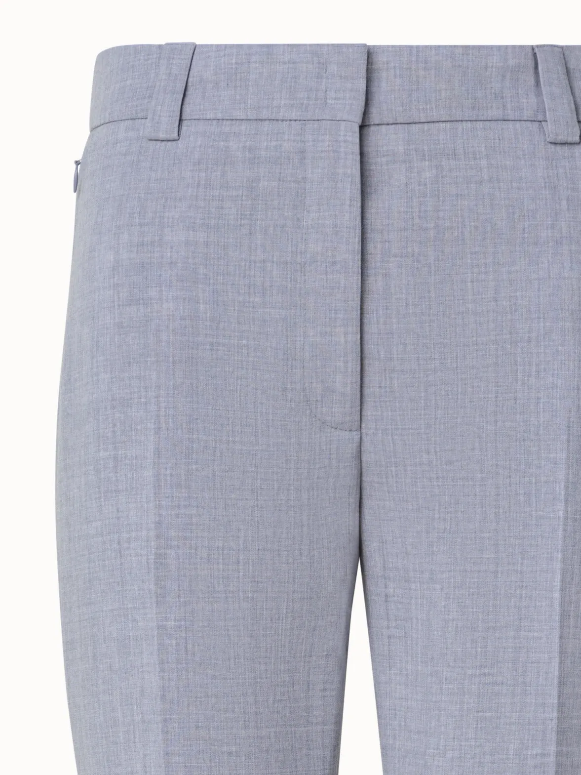 Wool Double-Face Cropped Tapered Pants