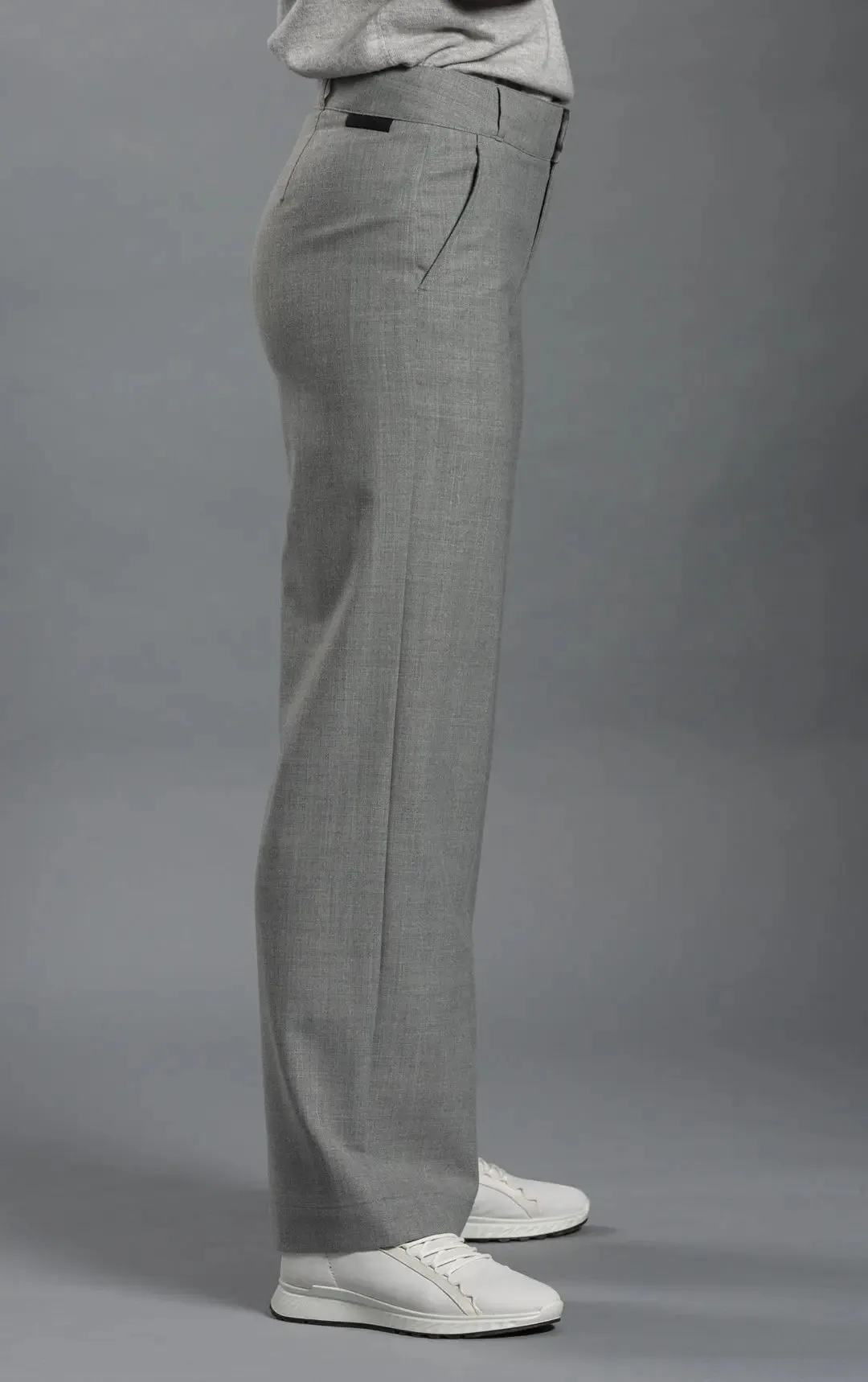 WOOL FLANNEL WIDE LEG TROUSER